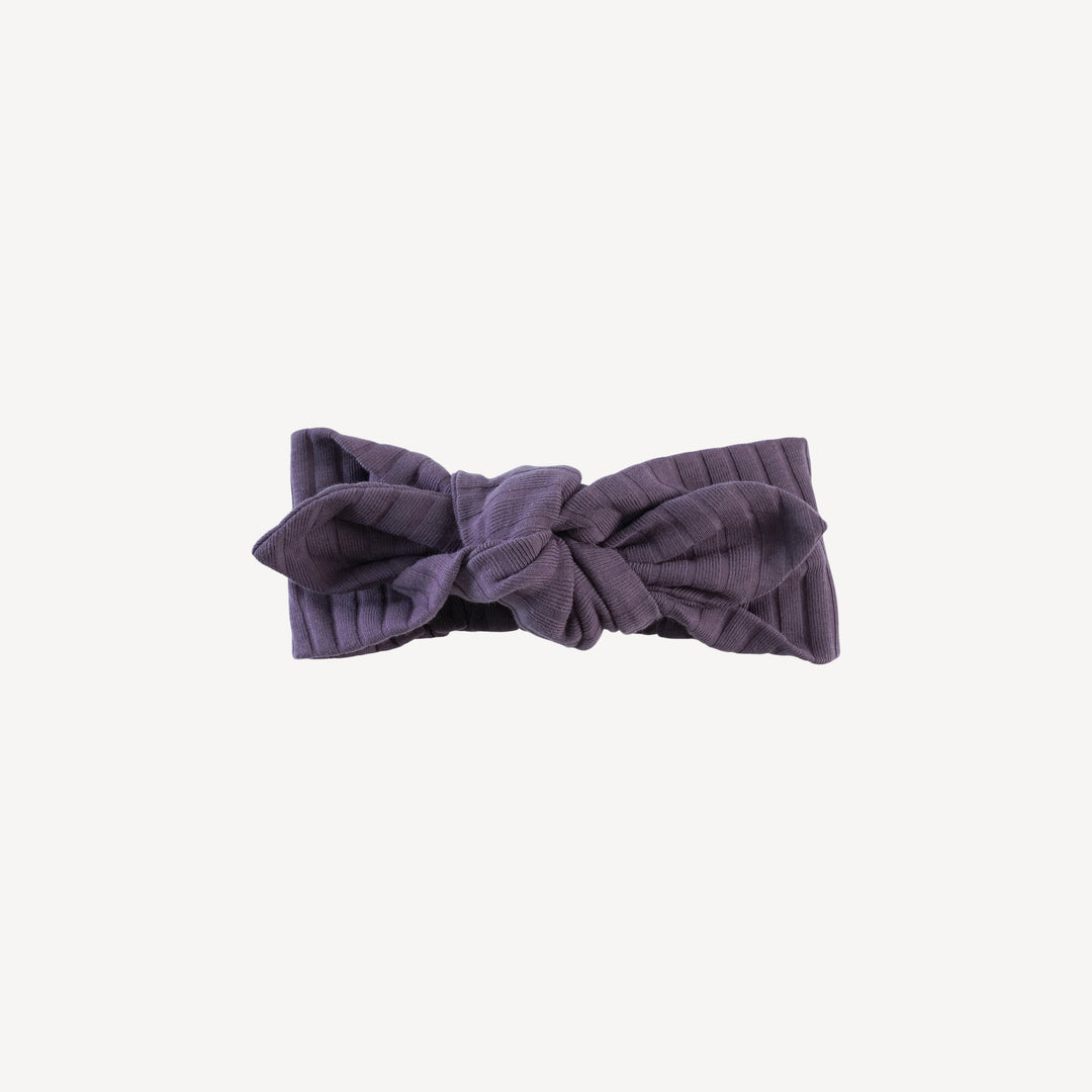 knot top elastic headband | vintage violet | classic rib