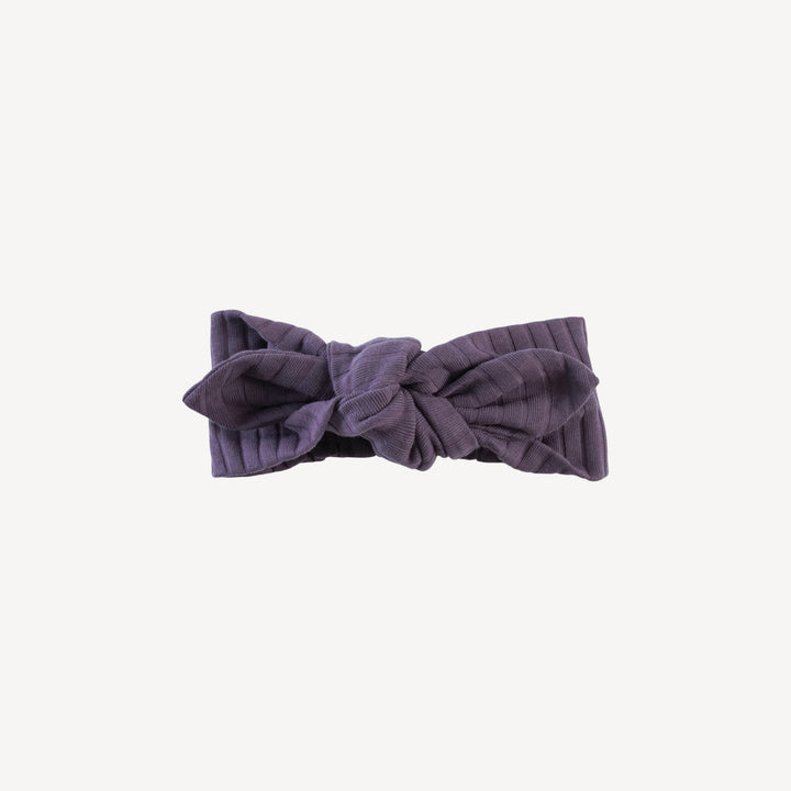 knot top elastic headband | vintage violet | classic rib