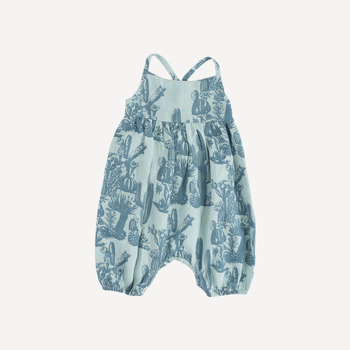 balloon jumpsuit | blue cactus | organic cotton gauze
