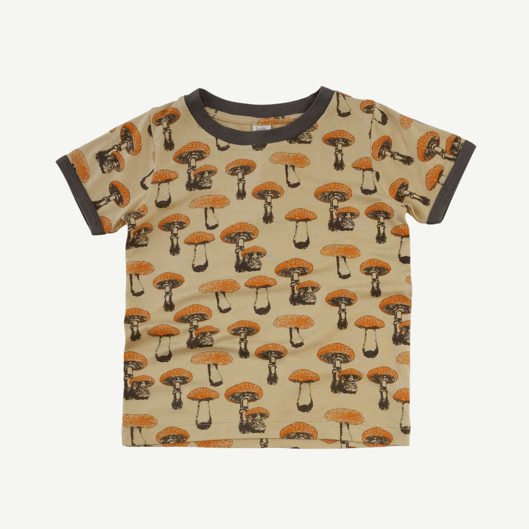 short sleeve ringer tee + jogger set | marmalade fungi | bamboo