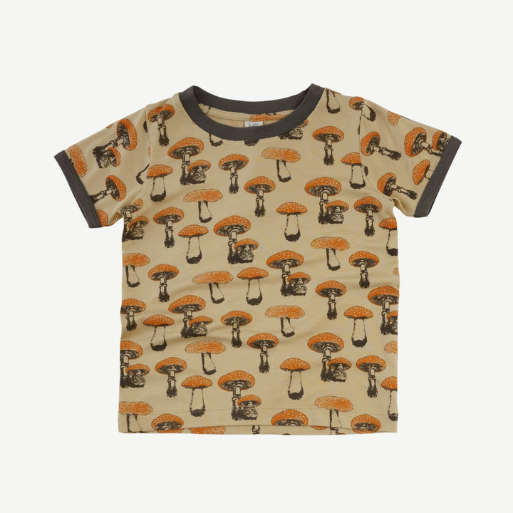 short sleeve ringer tee + jogger set | marmalade fungi | bamboo