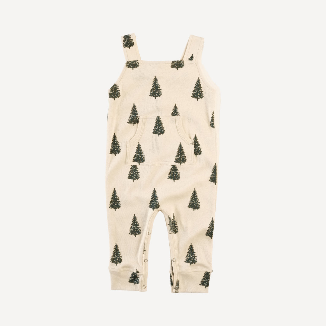 kanga pocket overall | forest pine | organic cotton flat rib
