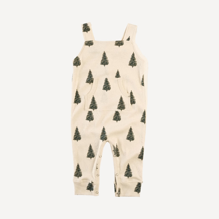 kanga pocket overall | forest pine | organic cotton flat rib