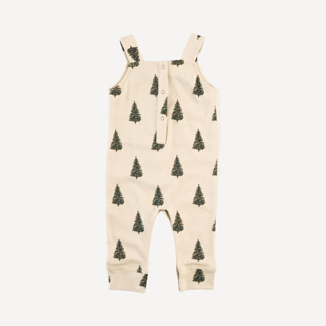 kanga pocket overall | forest pine | organic cotton flat rib