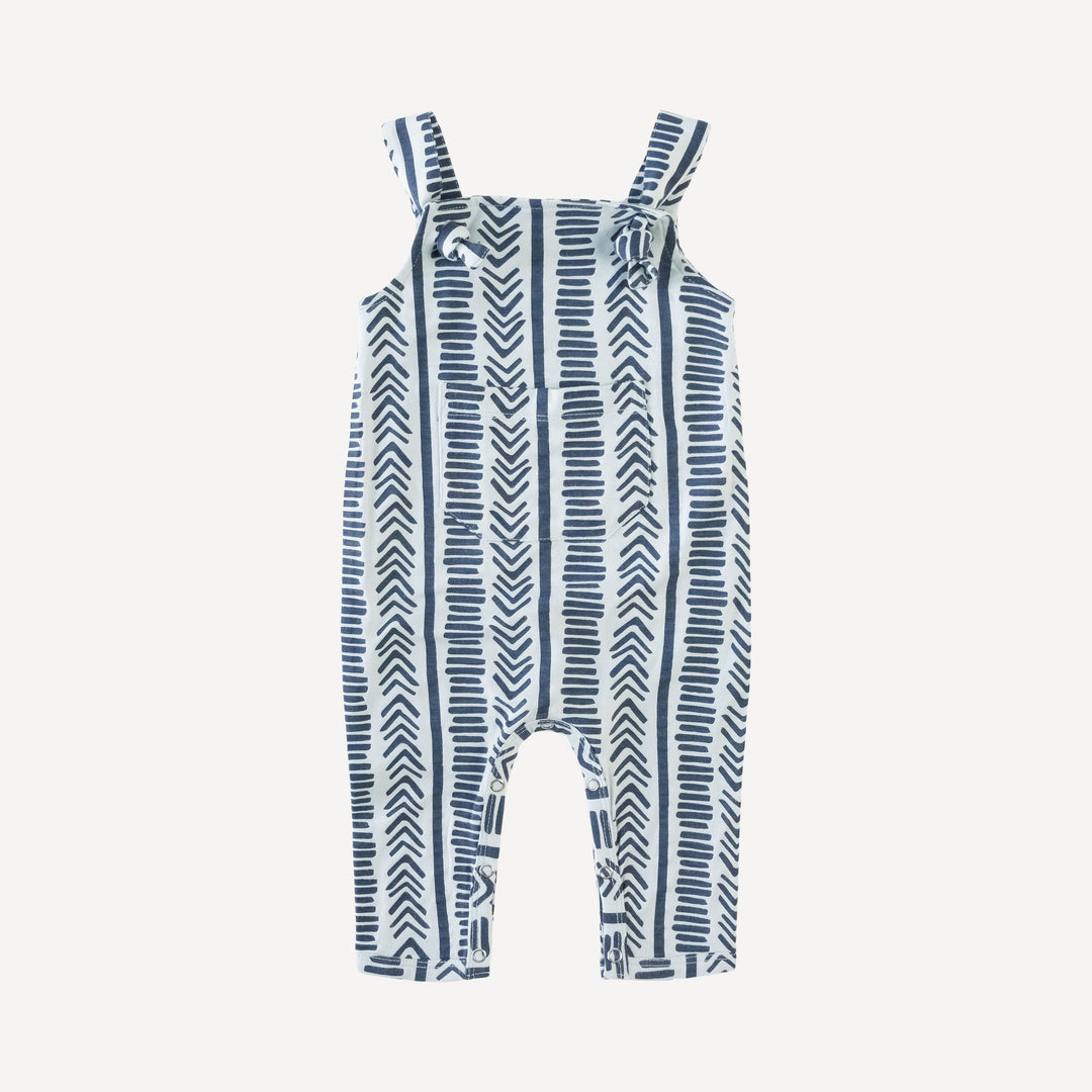 tie pocket overall jumpsuit | blue mosaic stripe | lenzing modal