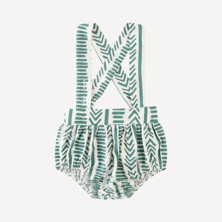 suspender bubble bloomer | turquoise mosaic stripe | lenzing modal