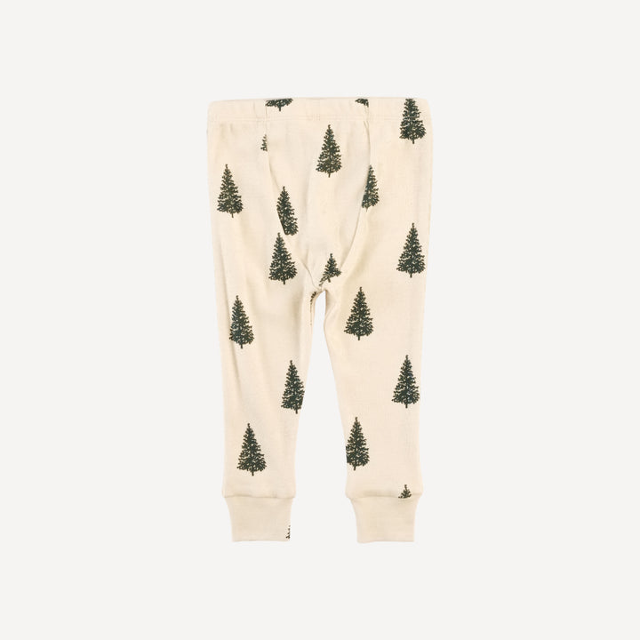 long sleeve crew neck pj set | forest pine | organic cotton flat rib