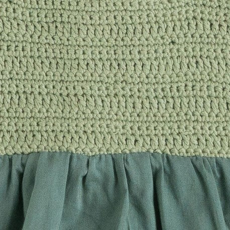 boatneck sleeveless crochet tunic top | silver pine | organic cotton crochet