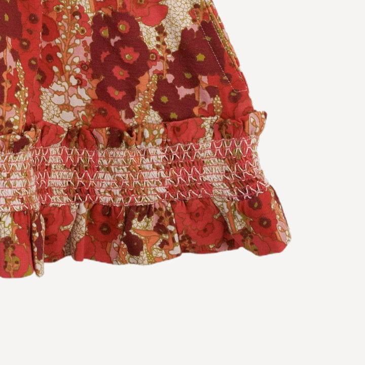 winnie long sleeve babydoll dress | red hollyhocks | bamboo