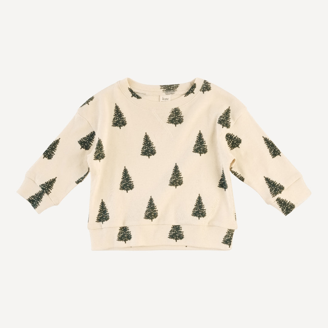 long sleeve cuffed jogger set | forest pine | organic cotton flat rib