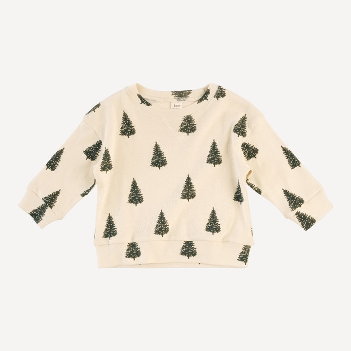 long sleeve cuffed jogger set | forest pine | organic cotton flat rib