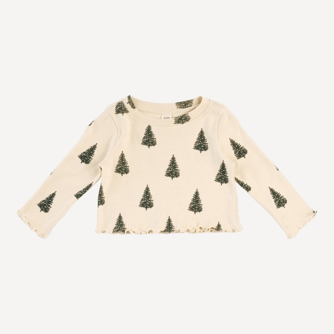 long sleeve jade set | forest pine | organic cotton flat rib
