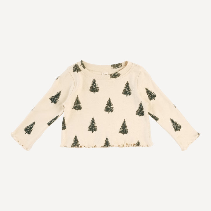 long sleeve jade set | forest pine | organic cotton flat rib