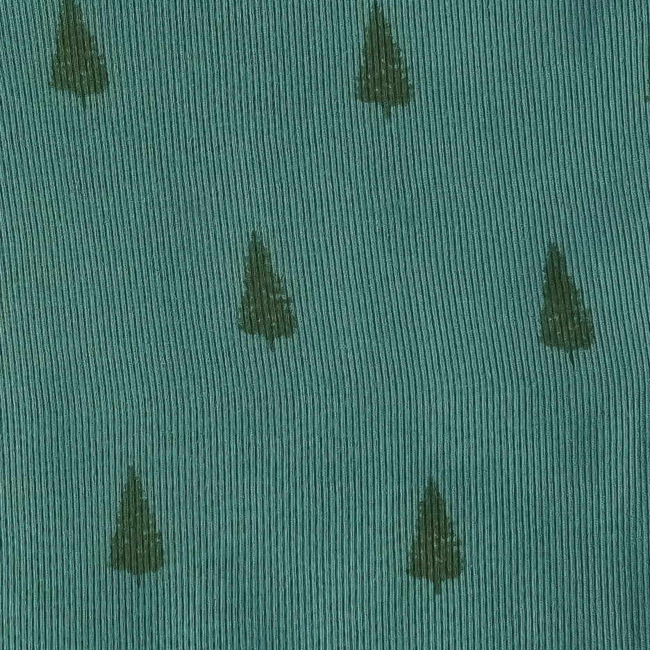 long sleeve military top | tiny pine tree | organic cotton skinny rib