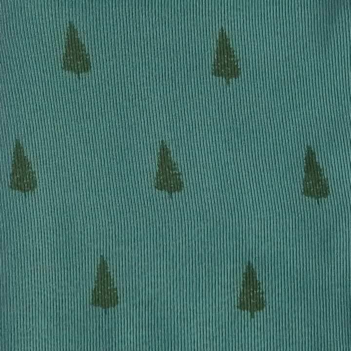 long sleeve pj set | tiny pine tree | organic cotton skinny rib