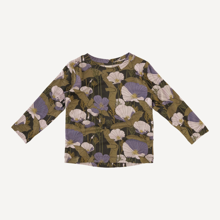 long sleeve essential boxy tee | poppy bats | organic cotton interlock
