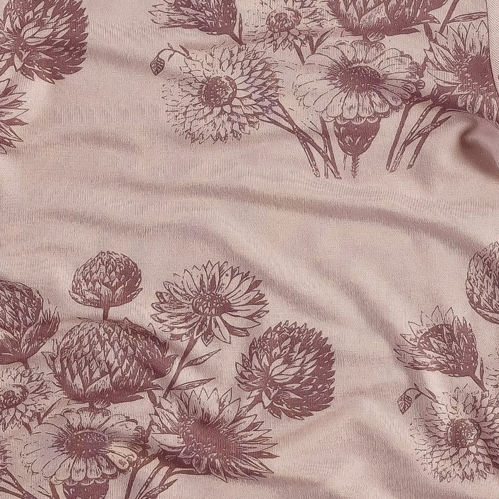 small ruffle bonnet | burlwood dahlia | organic cotton jersey