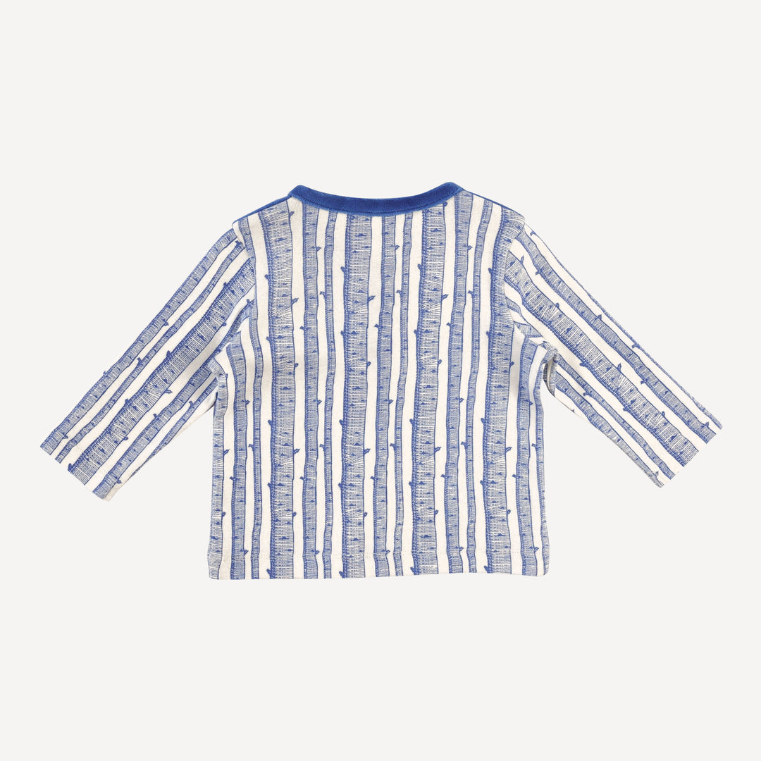 long sleeve color blocked henley tee | monaco birch | organic cotton flat rib