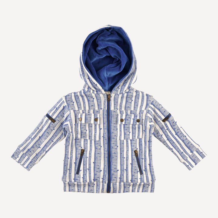 hooded motorcycle jacket | monaco birch | organic cotton flat rib