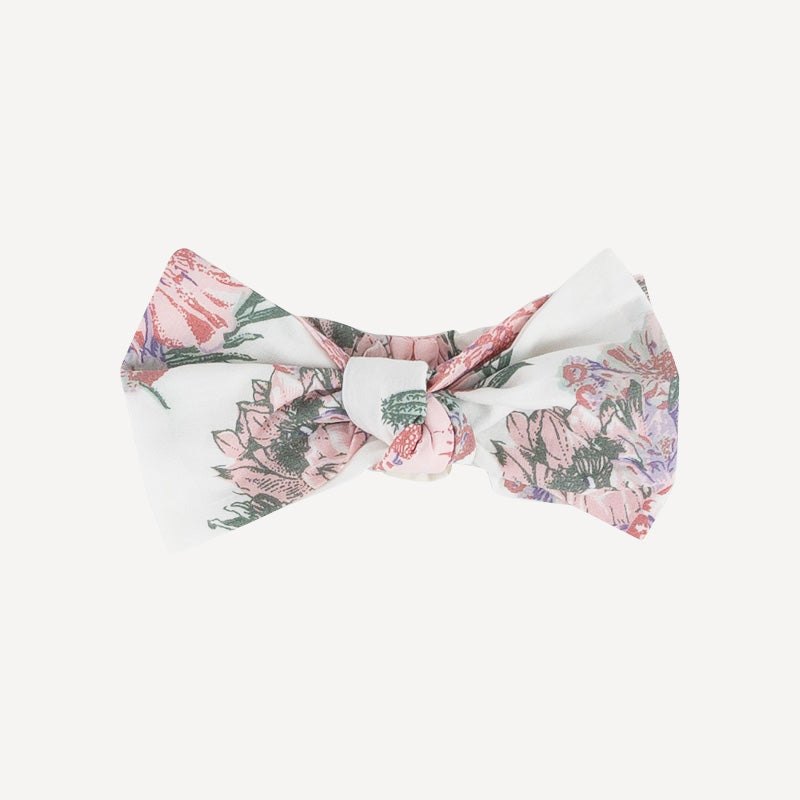 large bow elastic headband | cactus flower | organic cotton jersey