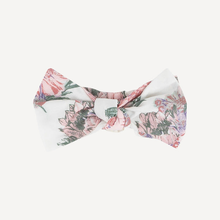 large bow elastic headband | cactus flower | organic cotton jersey