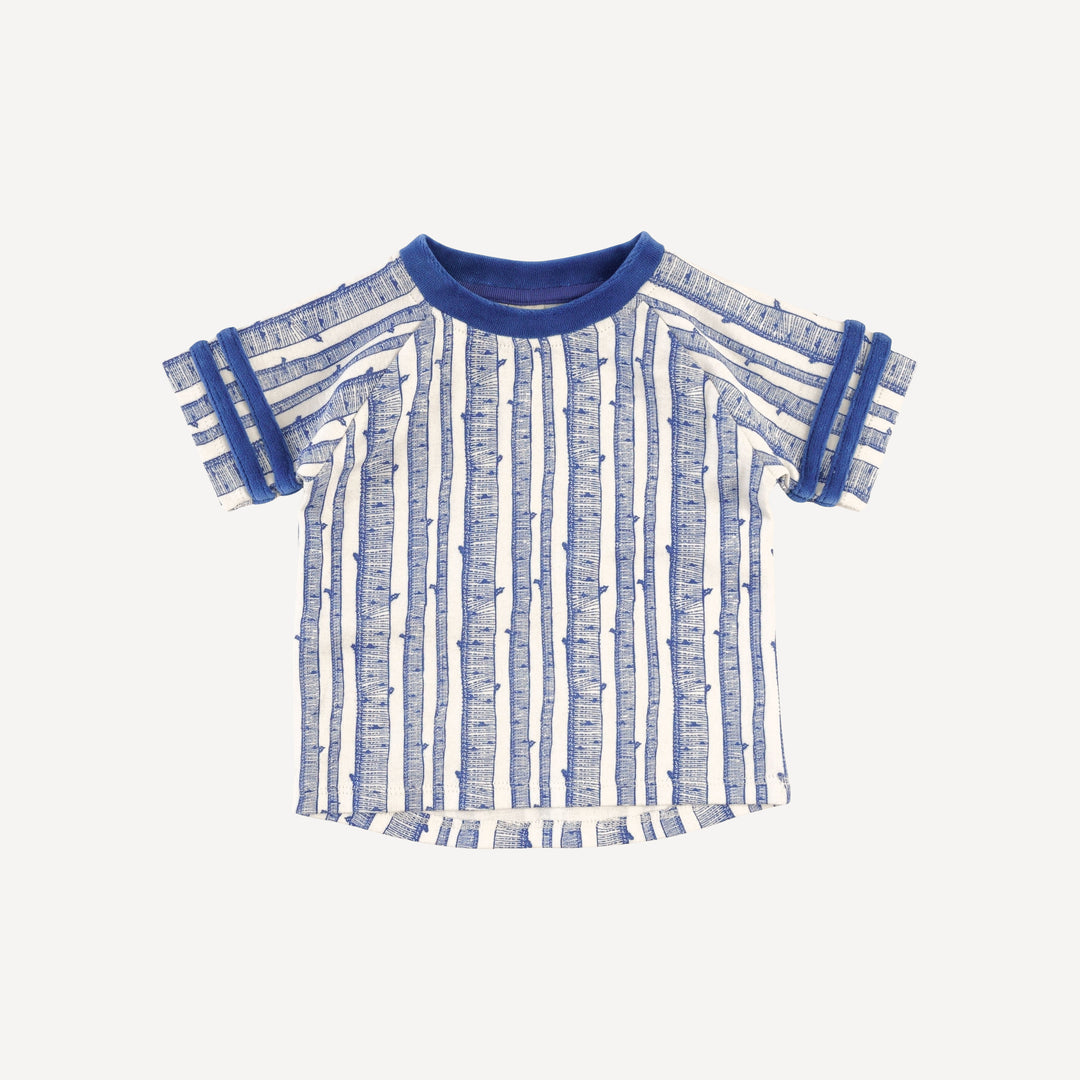 short sleeve football tee + relaxed short set | monaco birch | organic cotton flat rib