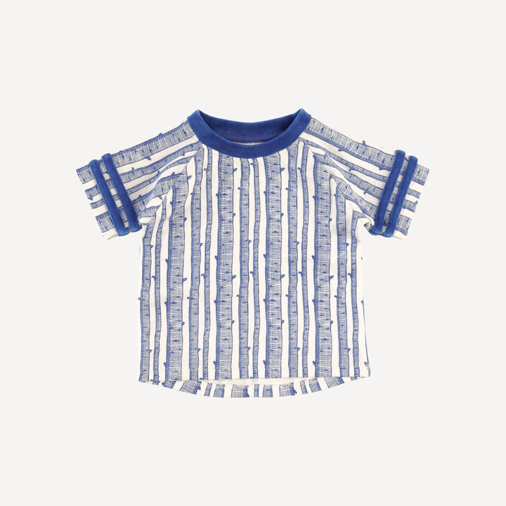 short sleeve football tee + relaxed short set | monaco birch | organic cotton flat rib