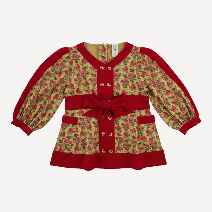 long sleeve peasant top | gold climbing rose | bamboo