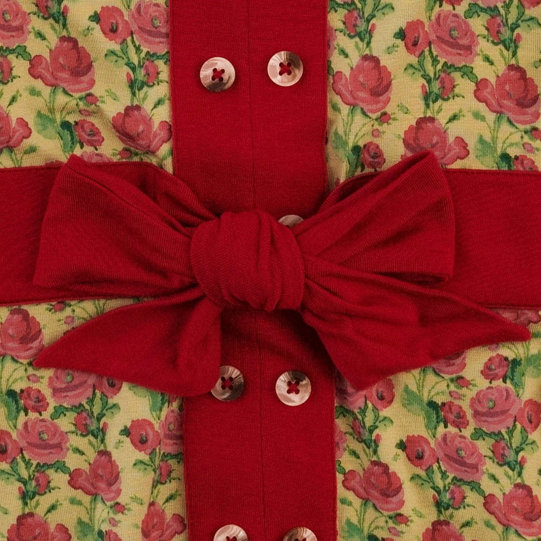 long sleeve peasant top | gold climbing rose | bamboo