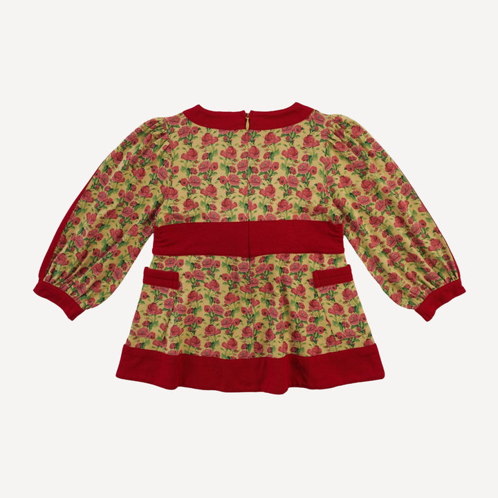long sleeve peasant top | gold climbing rose | bamboo