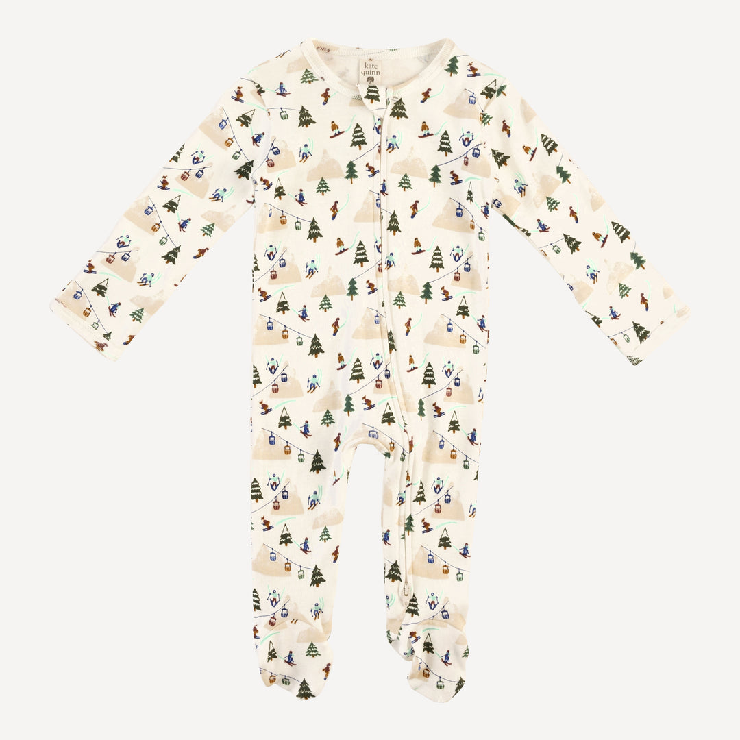 long sleeve two way zipper footie | ski village | bamboo