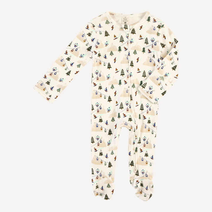 long sleeve two way zipper footie | ski village | bamboo