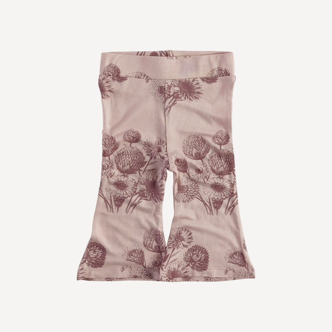 flare leg pant | burlwood dahlia | organic cotton jersey