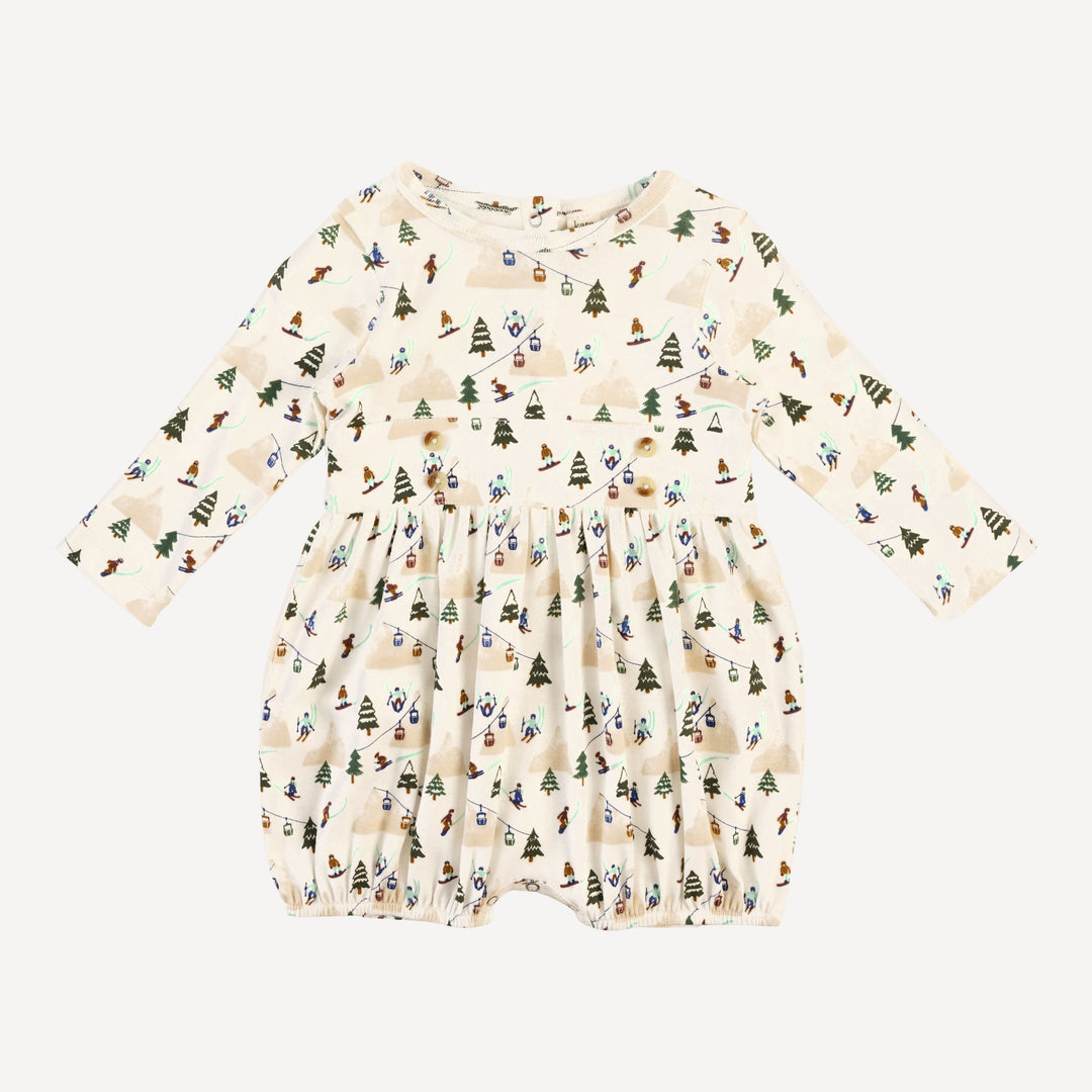long sleeve button belted bubble | ski village | bamboo