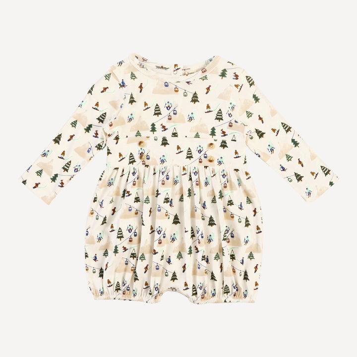 long sleeve button belted bubble | ski village | bamboo