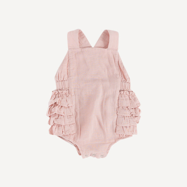 side ruffle bubble | rose smoke | organic cotton gauze