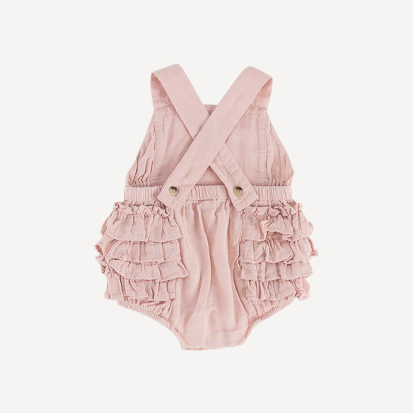 side ruffle bubble | rose smoke | organic cotton gauze