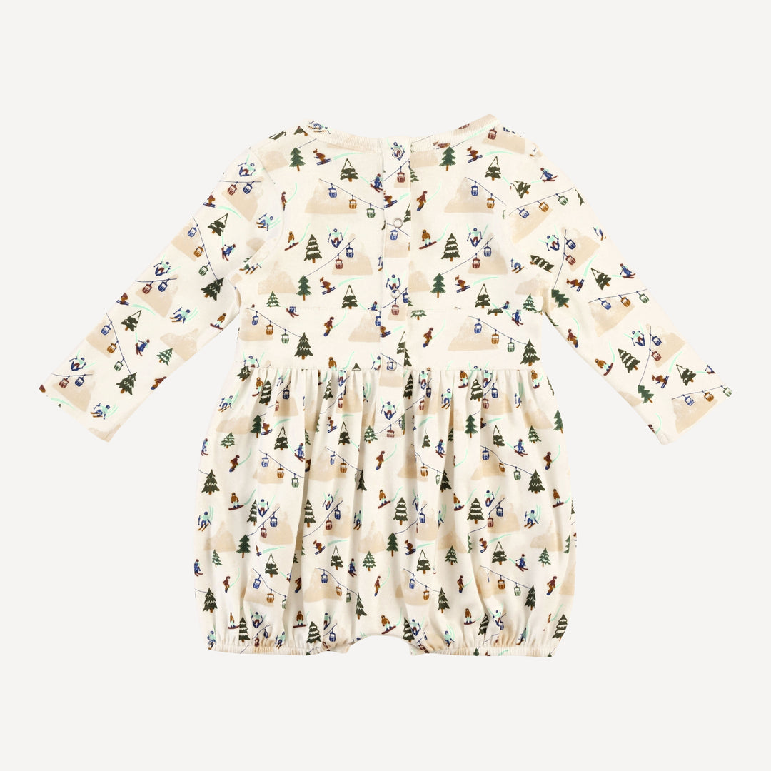 long sleeve button belted bubble | ski village | bamboo