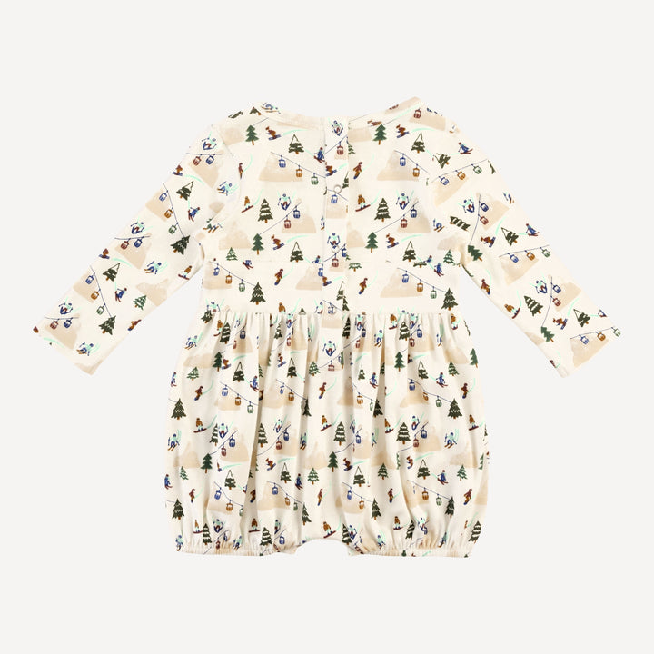long sleeve button belted bubble | ski village | bamboo