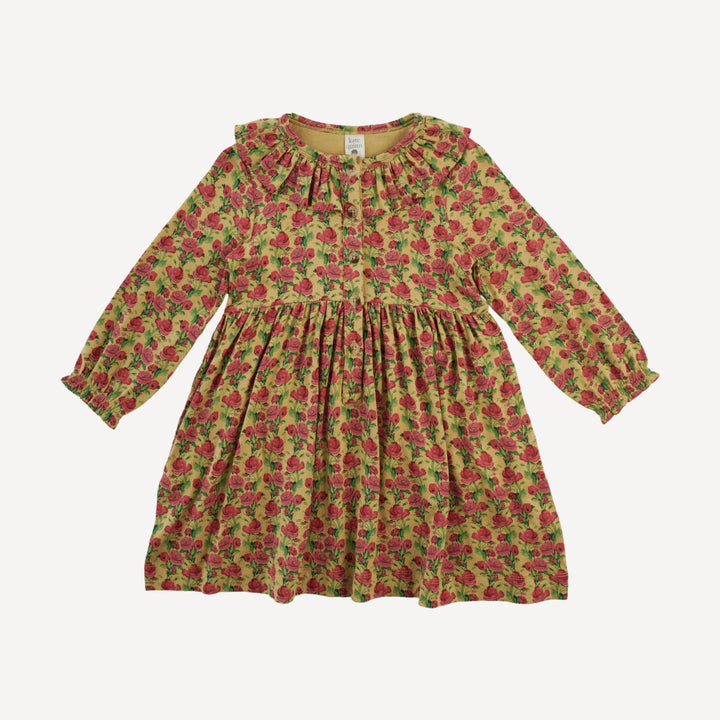 long sleeve ophelia dress | gold climbing rose | bamboo