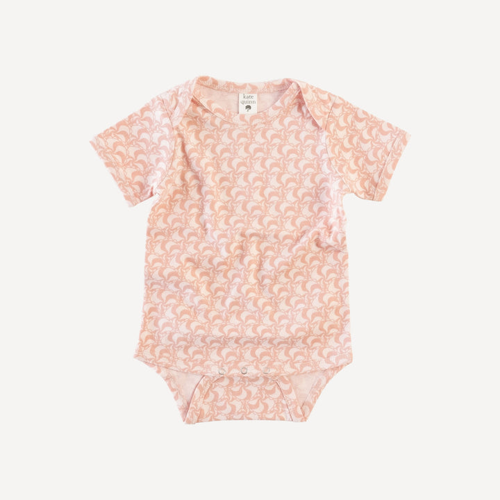 short sleeve lap neck bodysuit | candy | organic cotton jersey