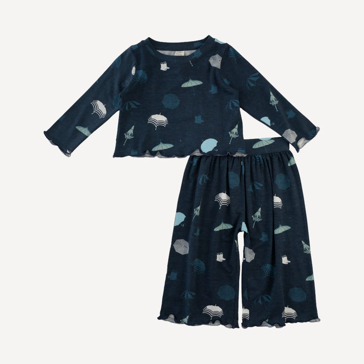 long sleeve jade set | blue umbrellas | bamboo
