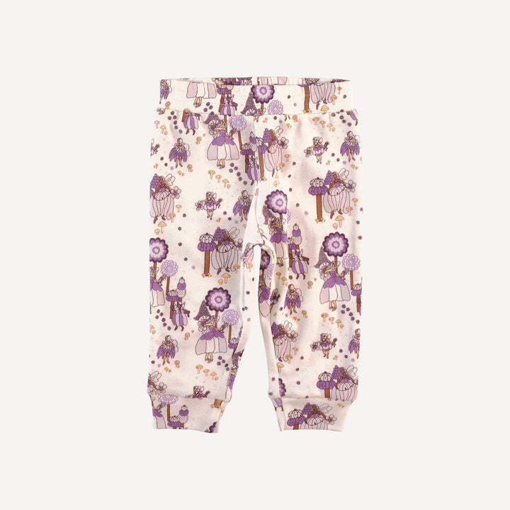 long sleeve cuffed jogger set | sugar plum fairy | organic cotton flat rib