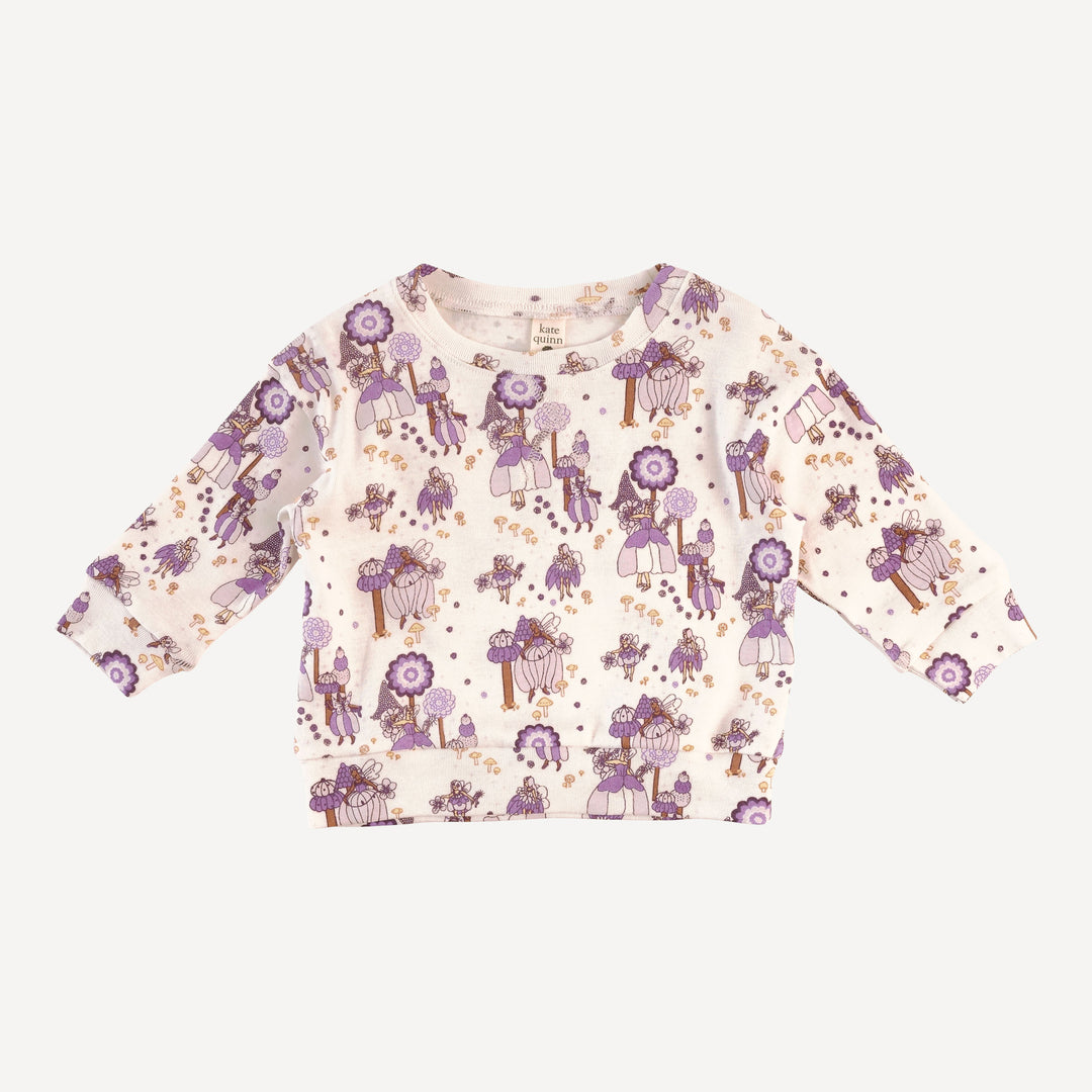 long sleeve cuffed jogger set | sugar plum fairy | organic cotton flat rib