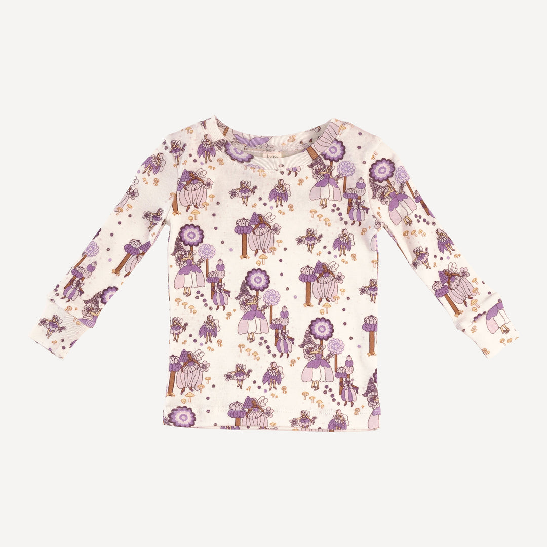 long sleeve crew neck pj set | sugar plum fairy | organic cotton flat rib