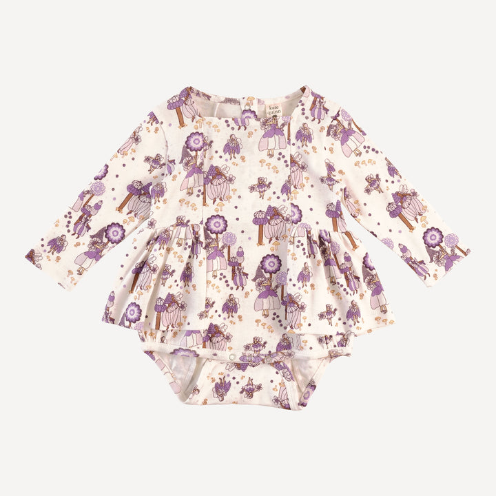 long sleeve ballerina bubble | sugar plum fairy | organic cotton flat rib