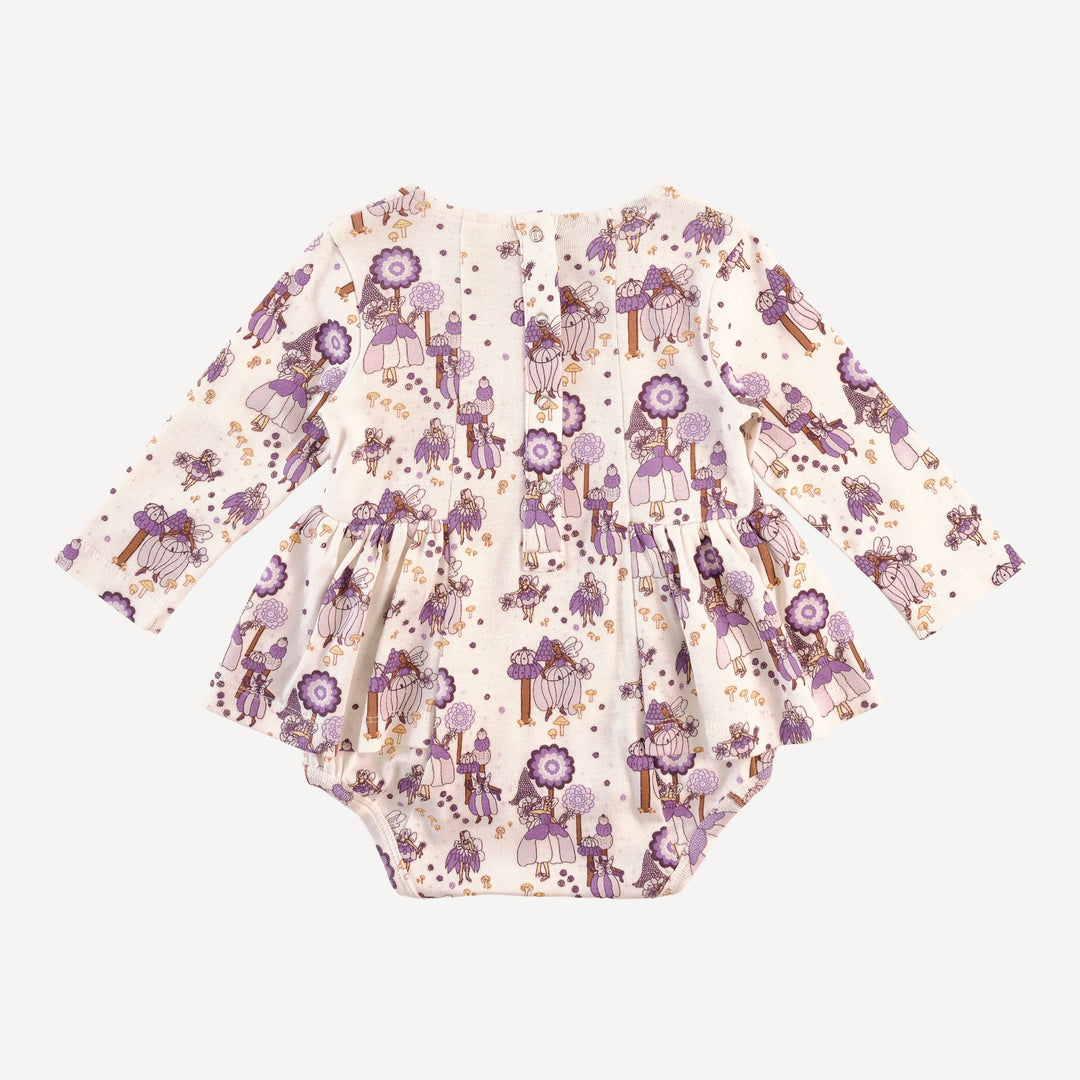 long sleeve ballerina bubble | sugar plum fairy | organic cotton flat rib