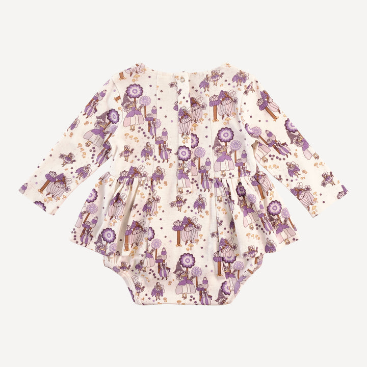 long sleeve ballerina bubble | sugar plum fairy | organic cotton flat rib