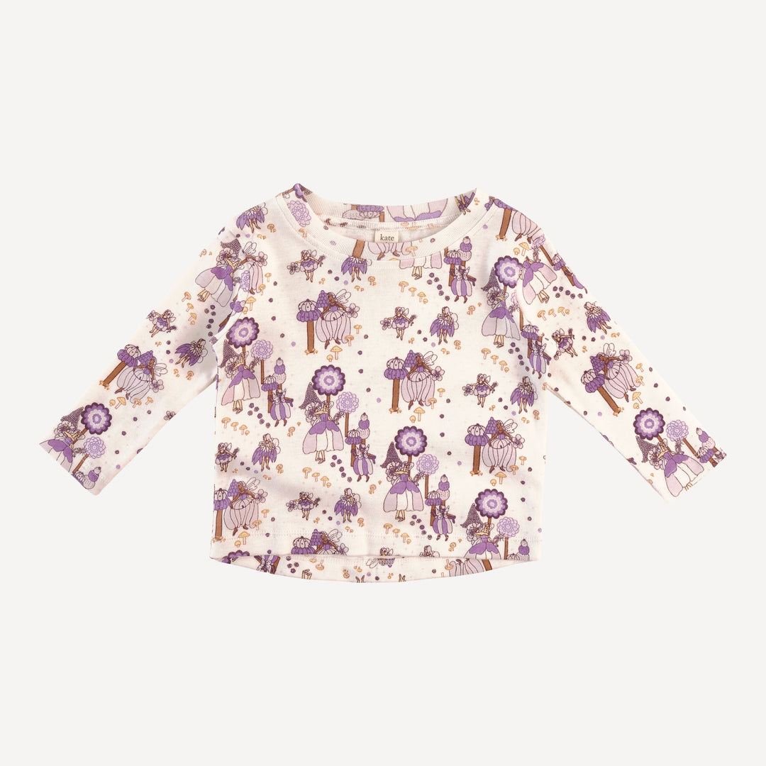 long sleeve essential boxy tee | sugar plum fairy | organic cotton flat rib