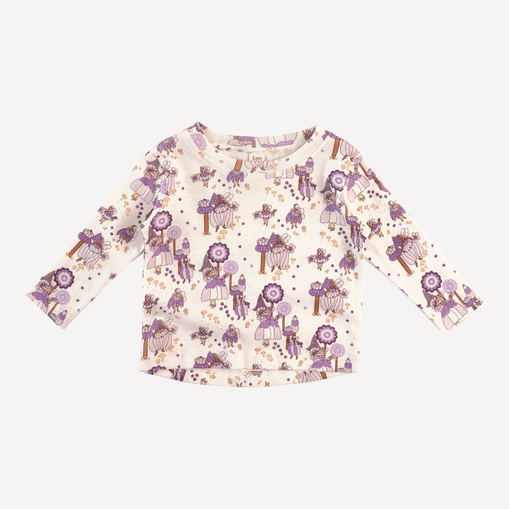 long sleeve essential boxy tee | sugar plum fairy | organic cotton flat rib